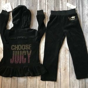 Juicy Couture Girls Jacket Pants Black 4